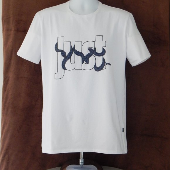 JUST CAVALLI SIGNATURE SNAKE GRAPHIC T-SHIRT WHITE